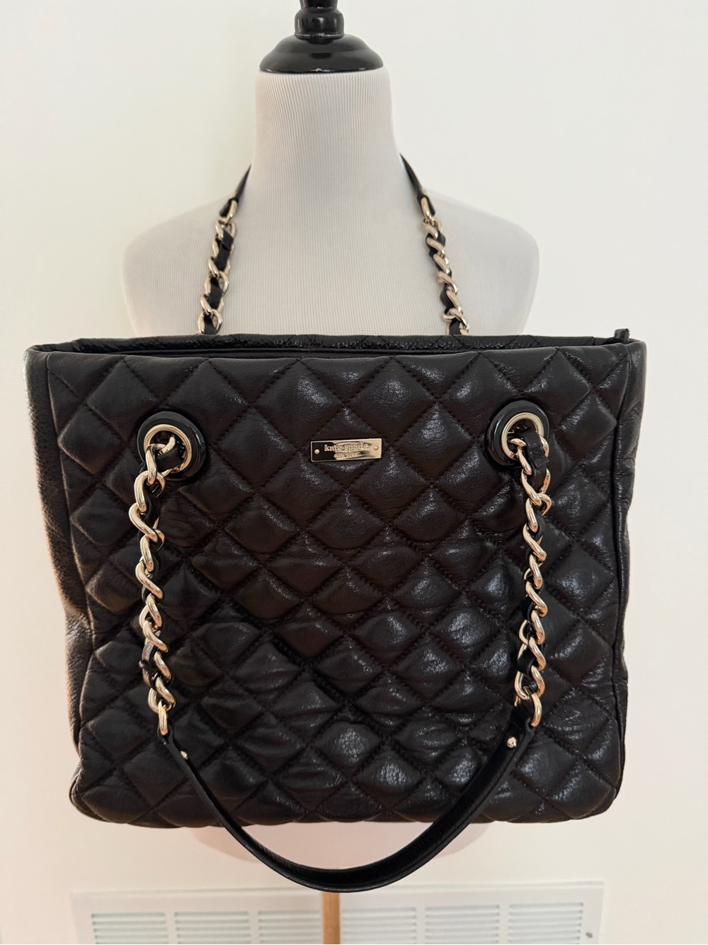 kate spade Black Quilted Chain-Handle Shoulder Bag